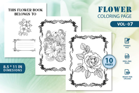 Flower Coloring Page Vol-07: Creative Fun for All