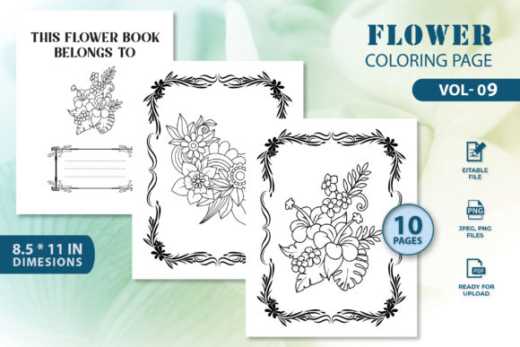 Flower Coloring Page Vol-09: A Comprehensive Resource for Creative Projects
