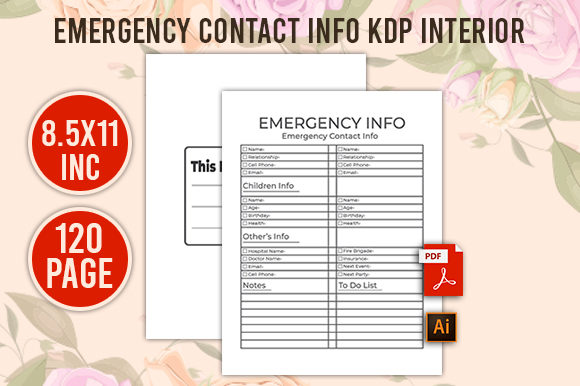 High-Quality Emergency Contact Info KDP Interior for Print-Ready Publishing