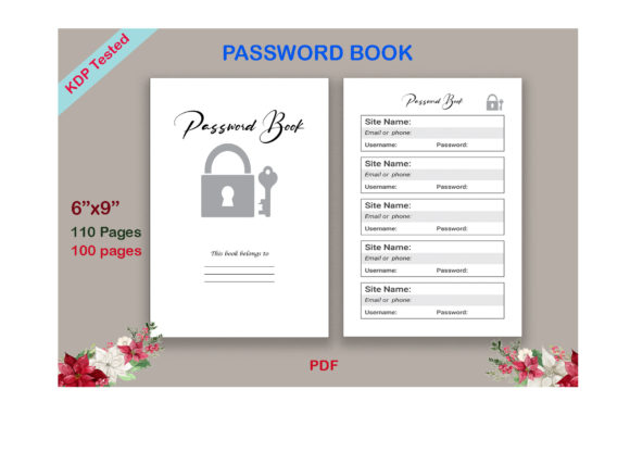 Unlock Creativity with Password Book Interiors 6x9, 110 Pages