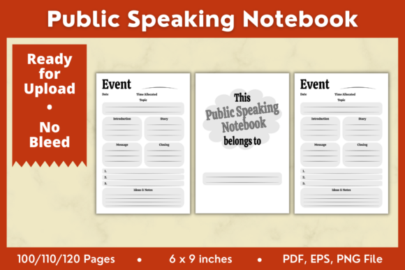 Unlock Your Public Speaking Potential with the Editable Public Speaking Notebook KDP Interior