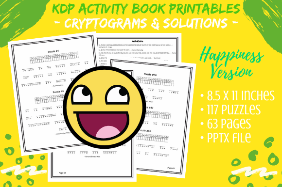 Unlocking Joy with 117 Happy Quotes Cryptograms KDP Puzzles