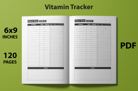 Vitamin Tracker - KDP Interior: A Practical Design Asset